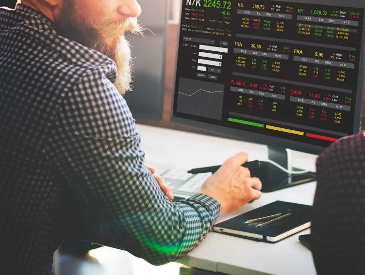 Stock market investment graphic concept