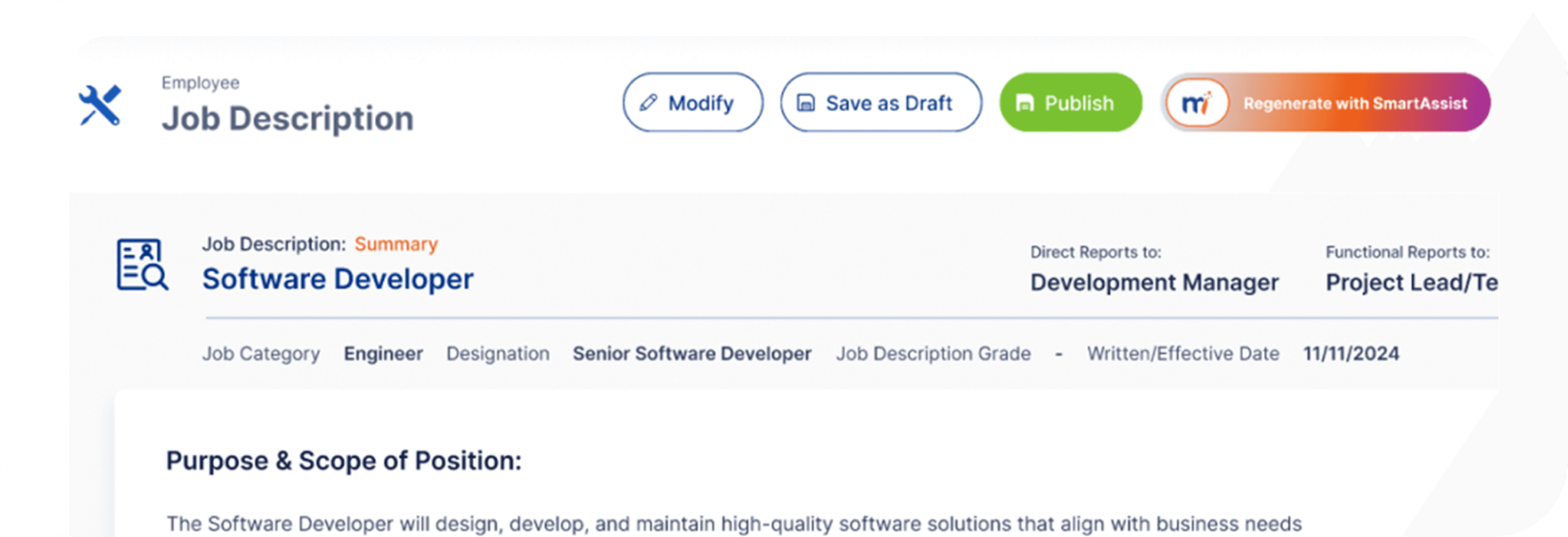 MiHCM SmartAssist product screenshot