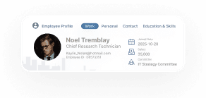 Employee profile panel