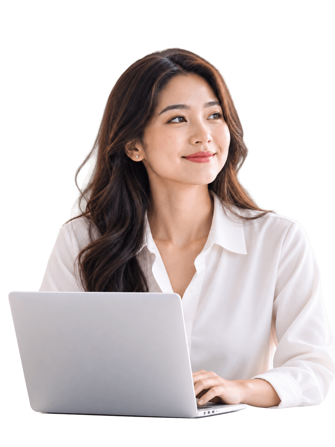 Profesional Malaysia sedang bekerja di komputer riba