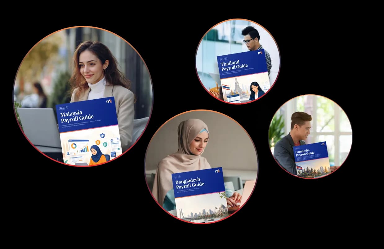 HR professionals reading their country's MiHCM Payroll Guide