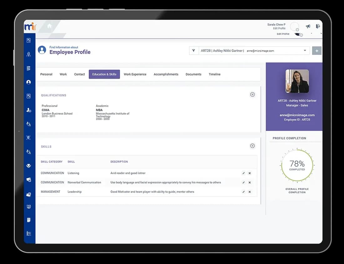Employee Profile in MiHCM Enterprise